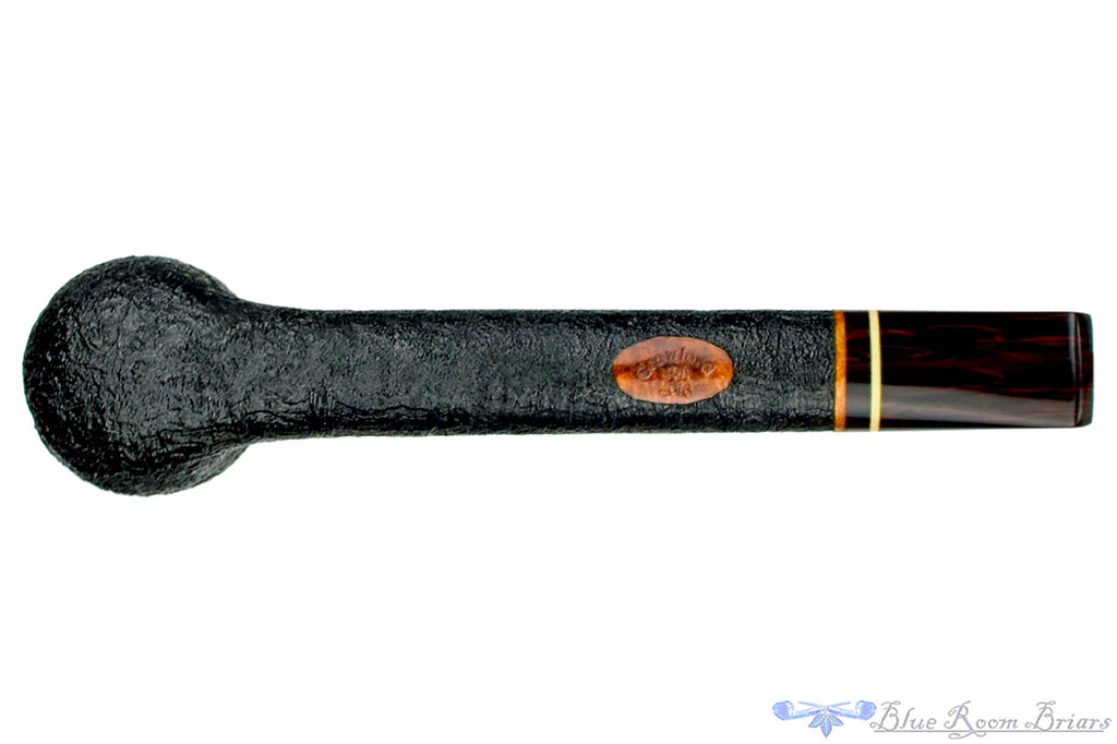 Blue Room Briars is proud to present this Jerry Crawford Pipe Black Blast Canadian with Ox Horn and Brindle