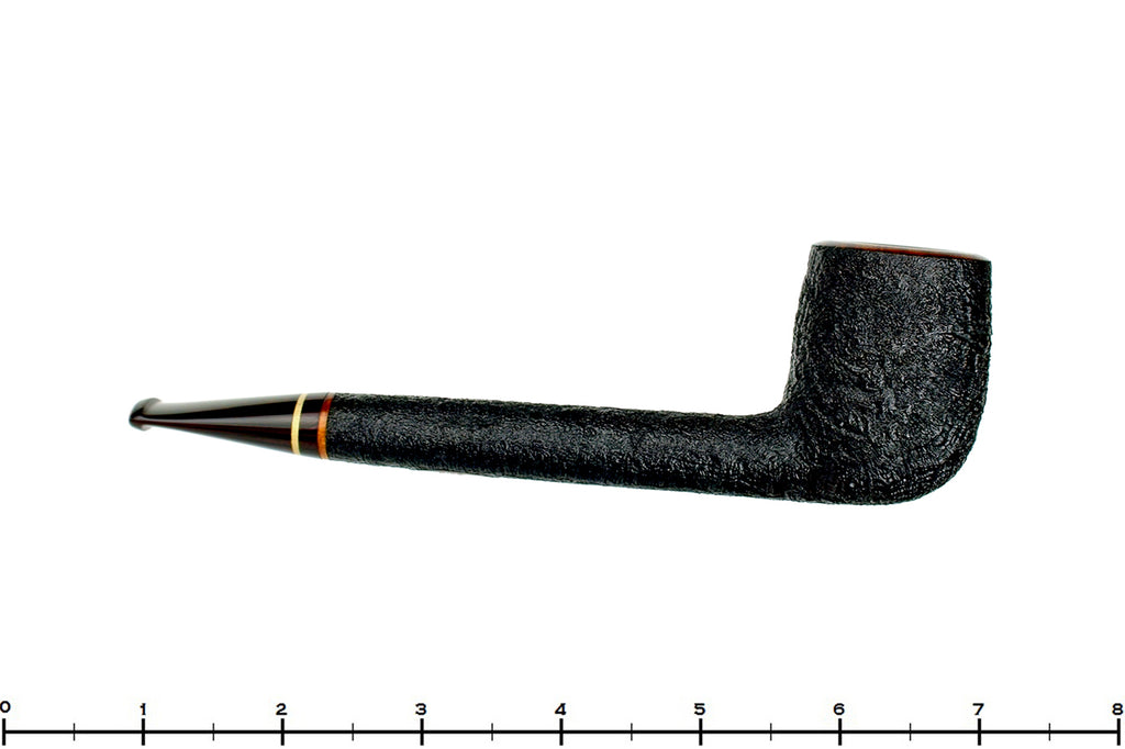 Blue Room Briars is proud to present this Jerry Crawford Pipe Black Blast Canadian with Ox Horn and Brindle