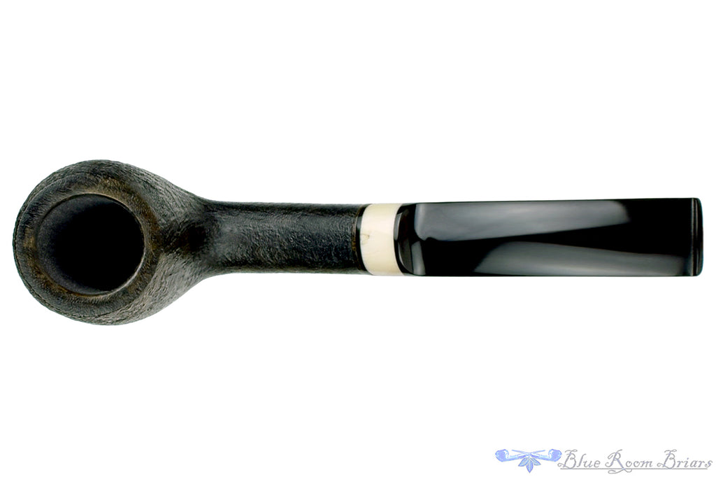Blue Room Briars is proud to present this Charl Goussard Pipe Bent Sandblast Egg with Horn