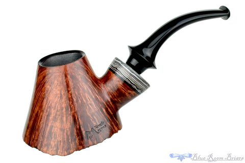 Marinko Neralić Pipe (376/19) 1/4 Bent Tipsy Volcano with Tobacco Ring and Plateau