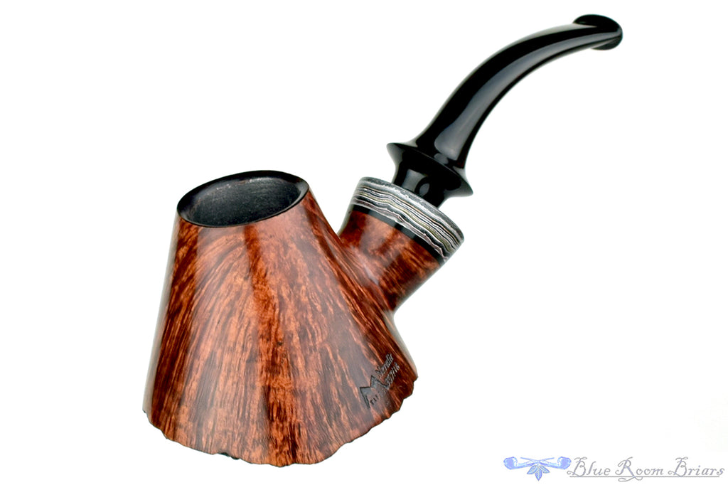 Blue Room Briars is proud to present this Marinko Neralić Pipe 1/4 Bent Volcano with Fordite