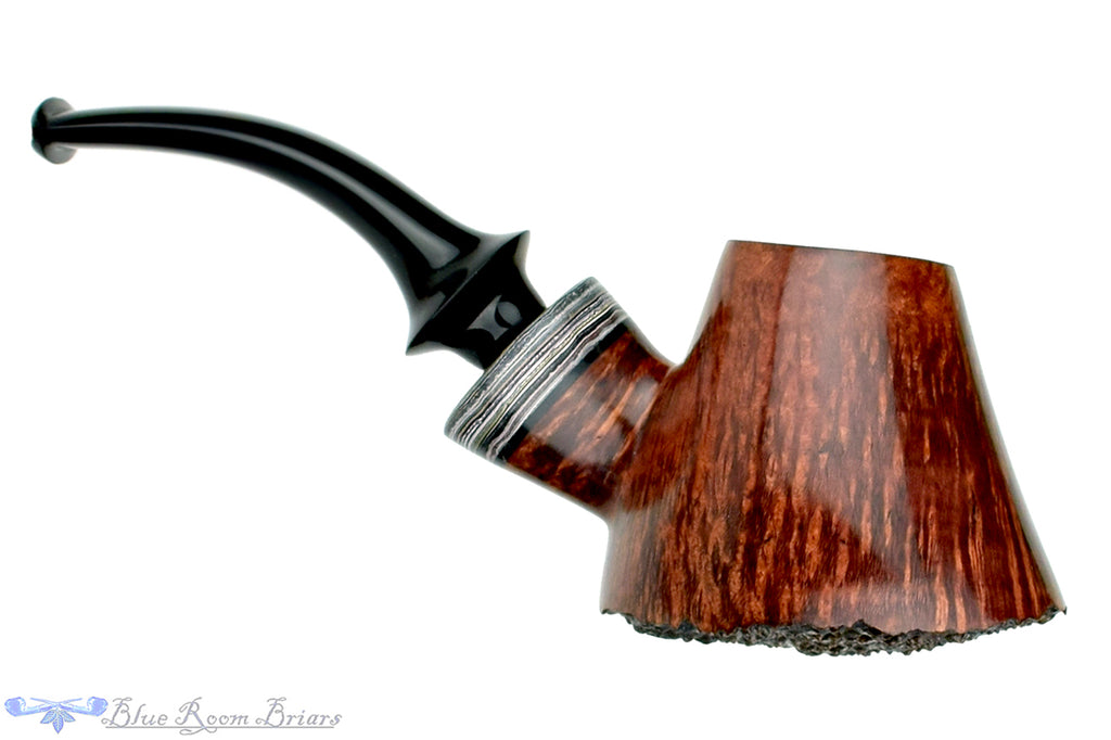 Blue Room Briars is proud to present this Marinko Neralić Pipe 1/4 Bent Volcano with Fordite