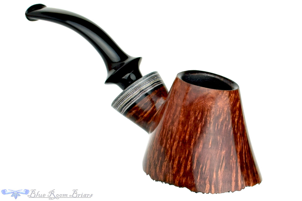Blue Room Briars is proud to present this Marinko Neralić Pipe 1/4 Bent Volcano with Fordite