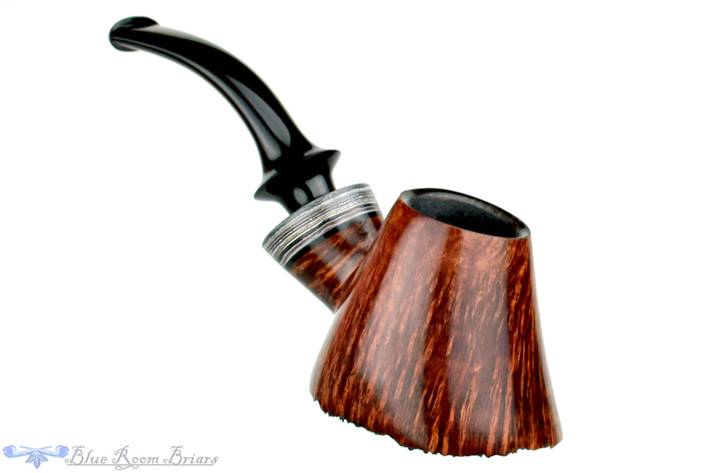 Blue Room Briars is proud to present this Marinko Neralić Pipe 1/4 Bent Volcano with Fordite