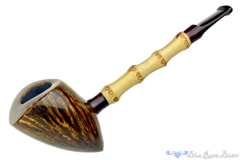 Steve Morrisette Pipe 1/2 Bent Tan Blast Tomato with Mother of Pearl Inlay