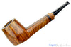 Blue Room Briars is proud to present this Steve Morrisette Pipe Panel Shank Billiard Sitter with Tiger Maple and Mother of Pearl