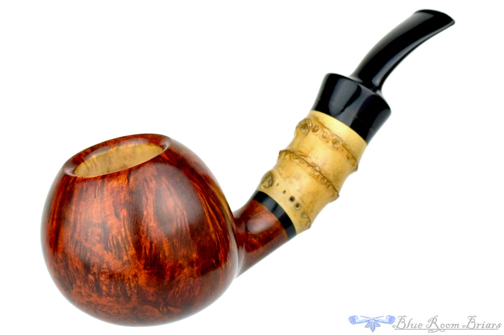 Blue Room Briars is proud to present this Sergey Cherepanov Pipe 1/2 Bent Bamboo Apple