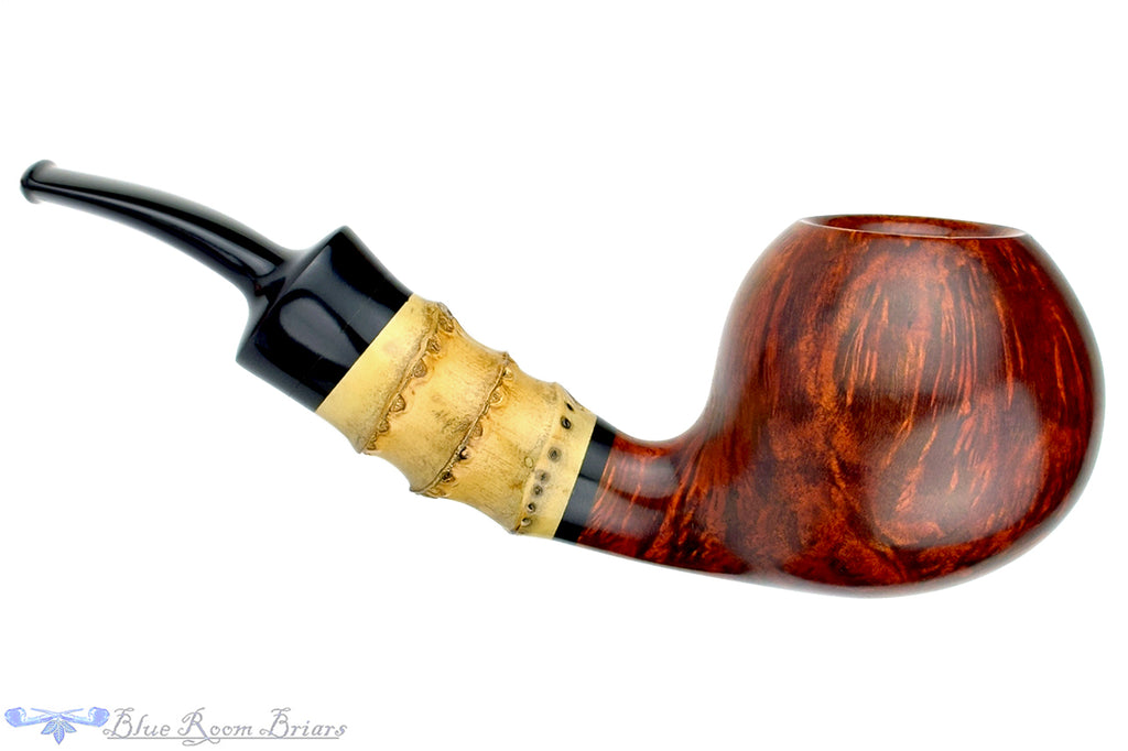 Blue Room Briars is proud to present this Sergey Cherepanov Pipe 1/2 Bent Bamboo Apple