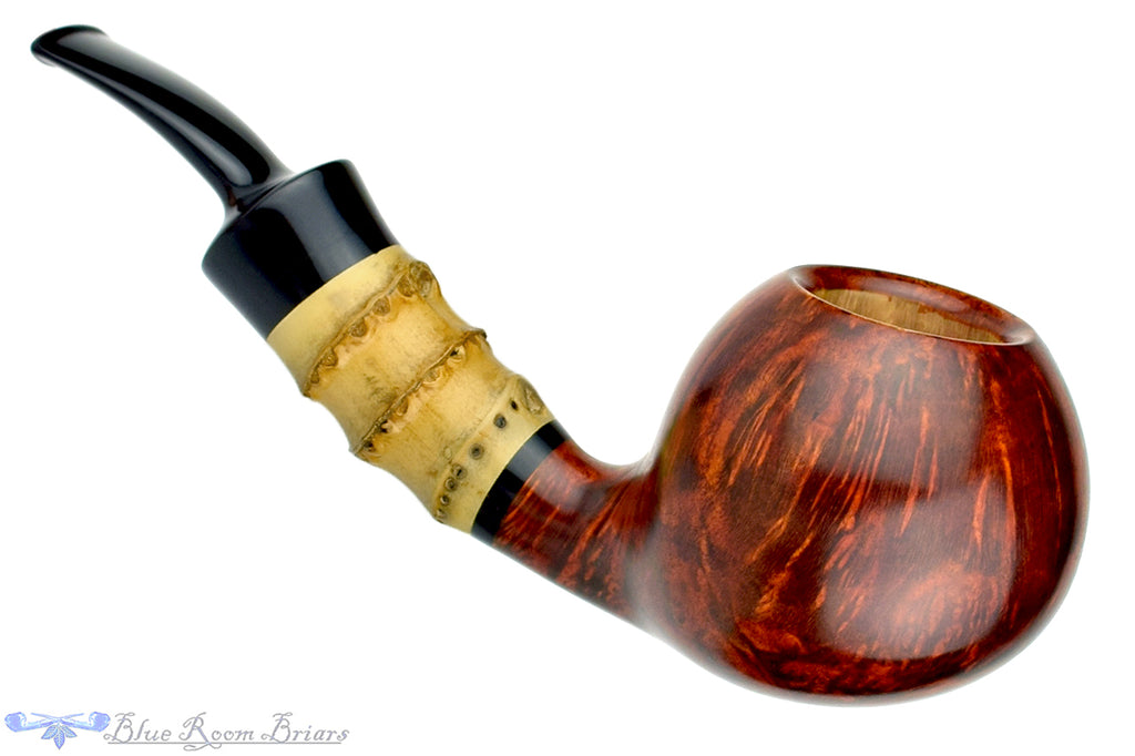 Blue Room Briars is proud to present this Sergey Cherepanov Pipe 1/2 Bent Bamboo Apple