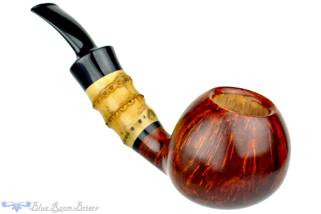 Blue Room Briars is proud to present this Sergey Cherepanov Pipe 1/2 Bent Bamboo Apple