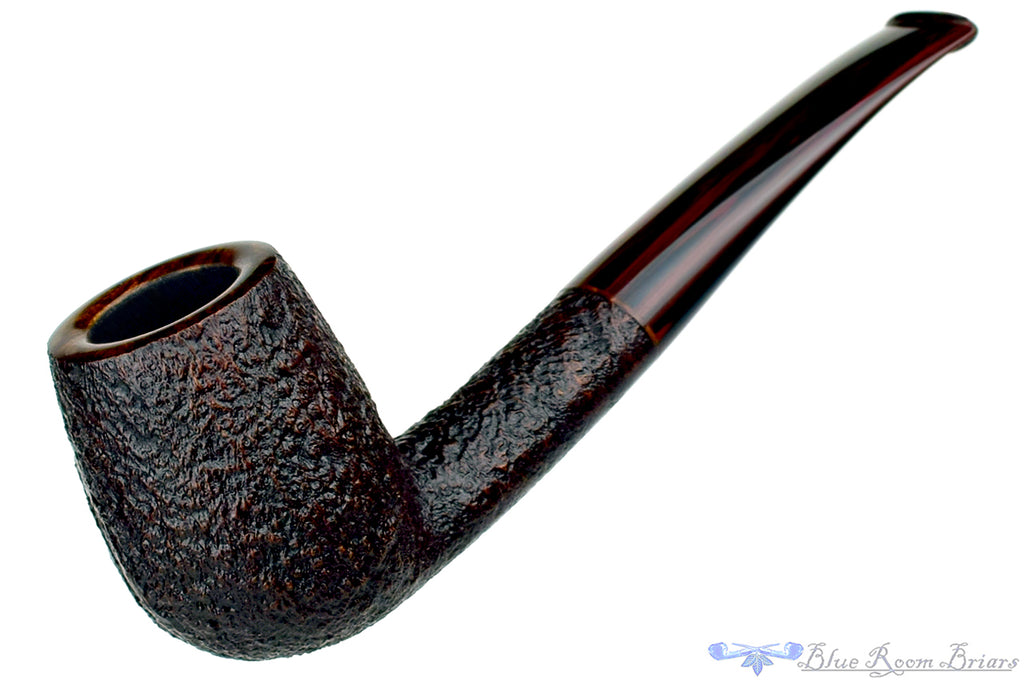 Blue Room Briars is proud to present this Jesse Jones Pipe 3219 Bent Sandblast Brandy with Brindle