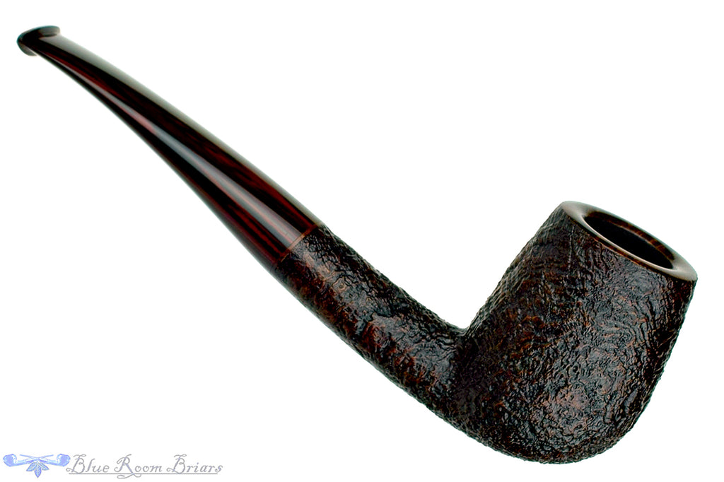 Blue Room Briars is proud to present this Jesse Jones Pipe 3219 Bent Sandblast Brandy with Brindle