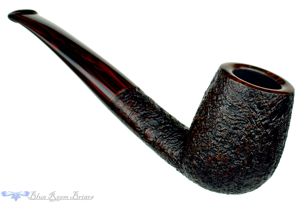 Blue Room Briars is proud to present this Jesse Jones Pipe 3219 Bent Sandblast Brandy with Brindle