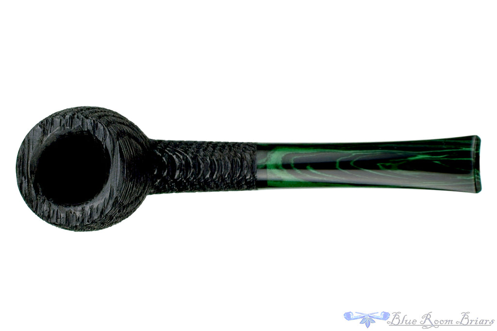 Blue Room Briars is proud to present this Jesse Jones Pipe 2219 Sandblast Morta Billiard with Green Brindle