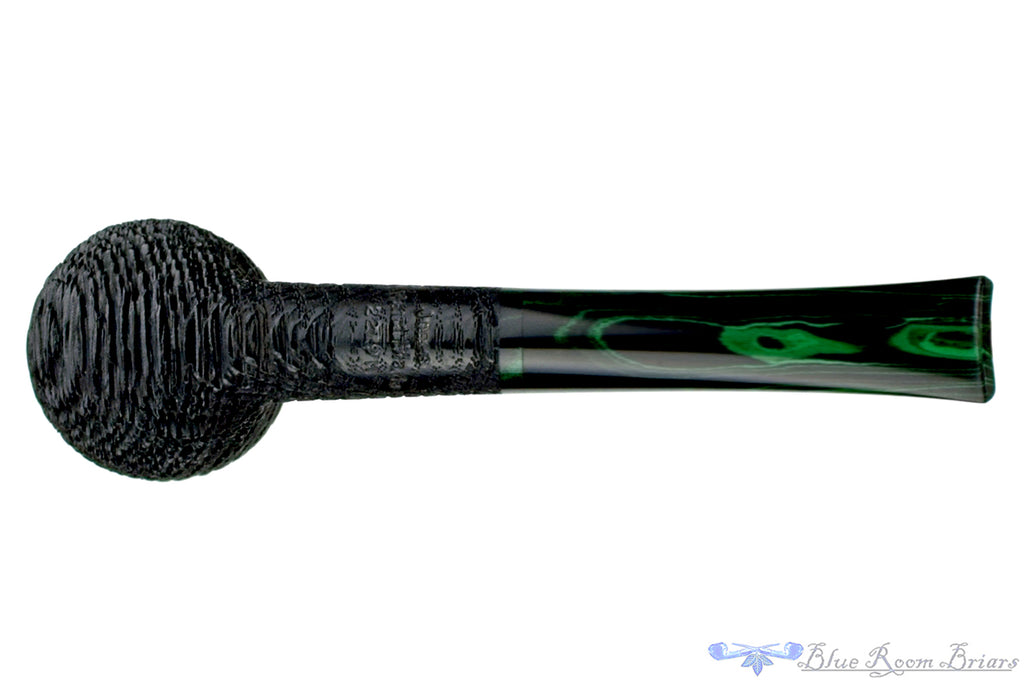 Blue Room Briars is proud to present this Jesse Jones Pipe 2219 Sandblast Morta Billiard with Green Brindle