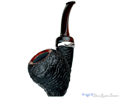 Nate King Pipe 388 Brown Blast Apple with Bamboo and Bakelite