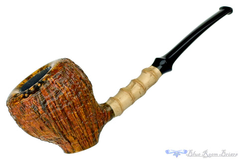 Nate King Pipe 442 Smooth Billiard with Bamboo and Brindle