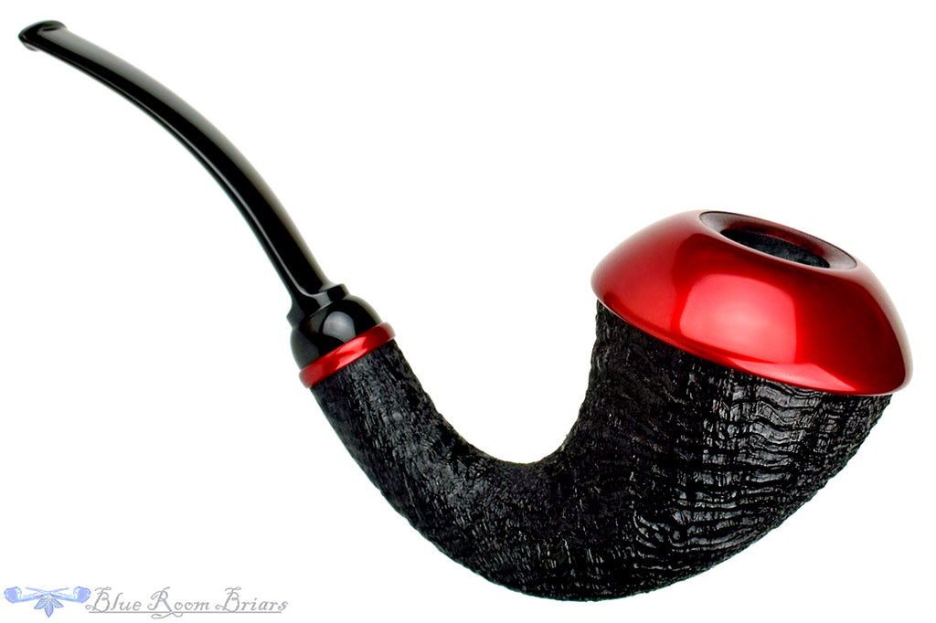 Blue Room Briars is proud to present this Jonas Rosengren Pipe Ring Blast Full Calabash with Anodized Aluminum