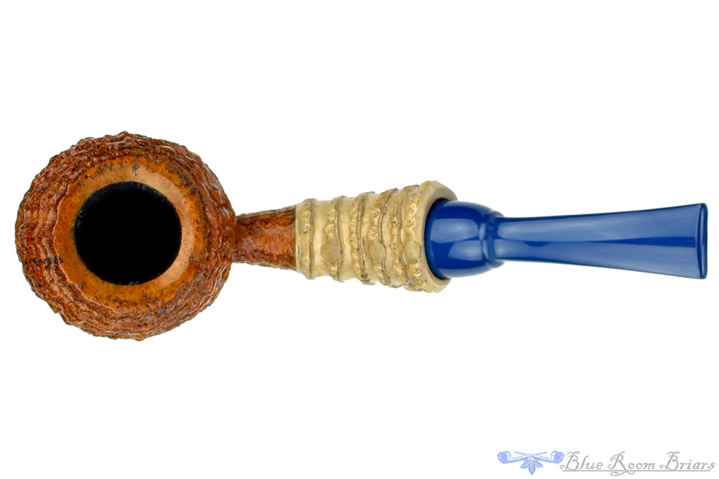 Blue Room Briars is Proud to Present this Nate King Pipe Mid-Contrast Ring Blast Racing Apple with Bamboo