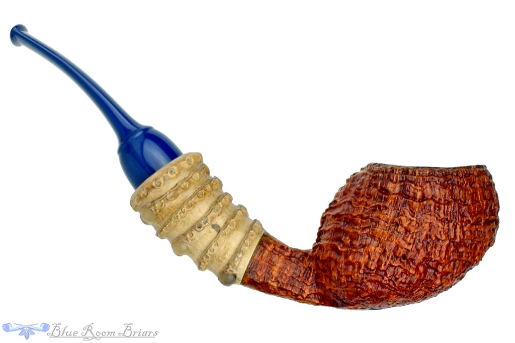 Blue Room Briars is Proud to Present this Nate King Pipe Mid-Contrast Ring Blast Racing Apple with Bamboo