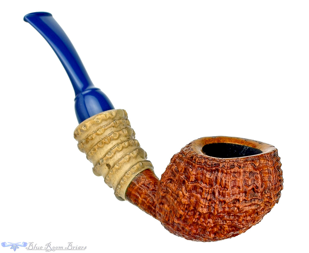 Blue Room Briars is Proud to Present this Nate King Pipe Mid-Contrast Ring Blast Racing Apple with Bamboo