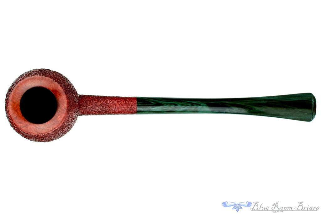 Blue Room Briars is Proud to Present this Scottie Piersel Pipe "Scottie" Sandblast Prince with Green Brindle Stem