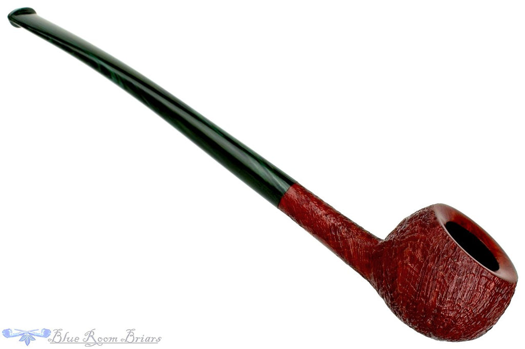 Blue Room Briars is Proud to Present this Scottie Piersel Pipe "Scottie" Sandblast Prince with Green Brindle Stem