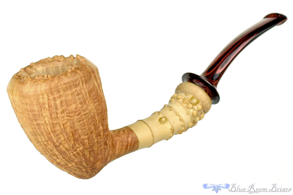 Blue Room Briars is proud to present this Jesek Pipes (Martin Paljesek) Natural Ringblast Acorn with Bamboo and Primavera Wood