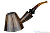 Blue Room Briars is proud to present this Marinko Neralić Pipe (376/19) 1/4 Bent Tipsy Volcano with Tobacco Ring and Plateau