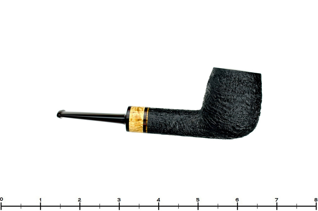 Blue Room Briars is proud to present this Jerry Crawford Pipe Black Blast Billiard with Masur Birch and Brindle