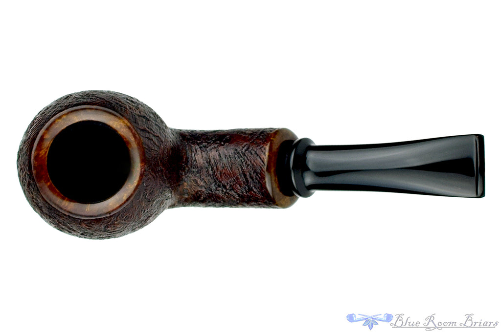 Blue Room Briars is proud to present this Jerry Crawford Pipe 1/4 Bent Mahogany Blast Egg with Smooth Shank Cap