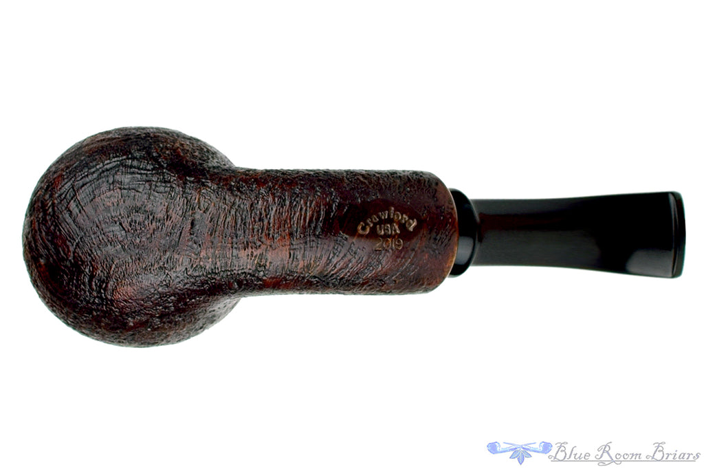 Blue Room Briars is proud to present this Jerry Crawford Pipe 1/4 Bent Mahogany Blast Egg with Smooth Shank Cap