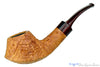 Blue Room Briars is proud to present this Clark Layton Pipe 1/2 Bent Tan Blast Strawberry Wood Volcano with Brindle