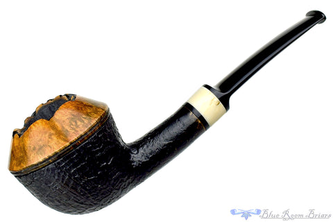 Charl Goussard Pipe Black Blast Apple with Warthog Tusk