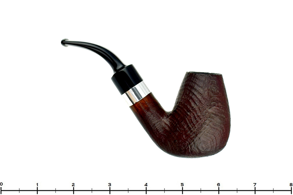 Blue Room Briars is proud to present this Hilson New Horizon 301 3/4 Bent Sandblast Egg (9mm Filter) with Silver Estate Pipe