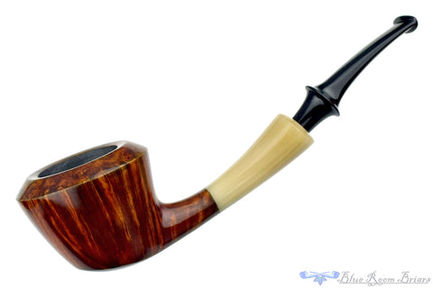 Nate King Pipe 878 Natural Crosscut Prince with Bamboo and Bakelite Stem