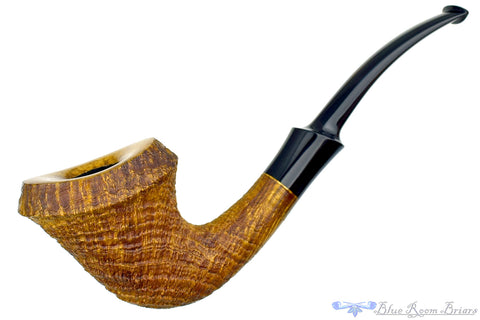 Jesse Jones Pipe 1/4 Bent Sandblast Billiard with Jade Brindle