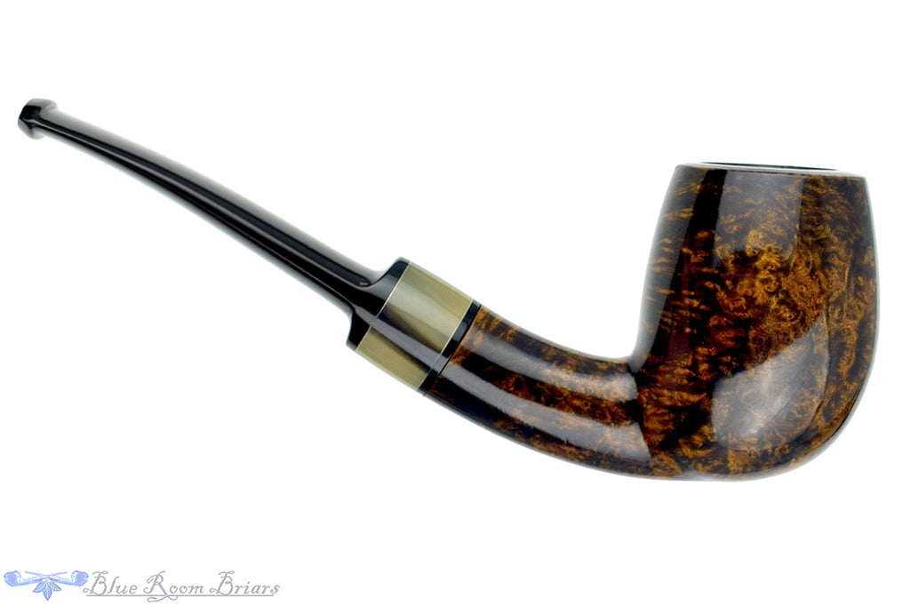 Blue Room Briars is proud to present this Erik Nielsen Pipe 1/4 Bent Billiard with Horn