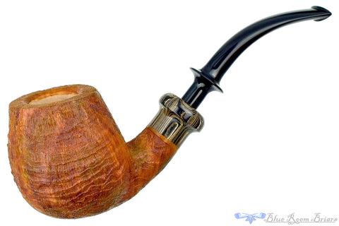 Ron Powell Pipe Bent Sandblast Rhodesian Sitter with Red Palm and Ivorite