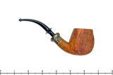 Blue Room Briars is proud to present this Ron Powell Pipe 1/4 Bent Tan Blast Brandy with Sand Brindle Ebonite Ferrule
