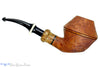 Blue Room Briars is proud to present this Ron Powell Pipe 1/8 Bent Sandblast Rhodesian Sitter with Red Palm Ferrule and Ivorite Stem Insert