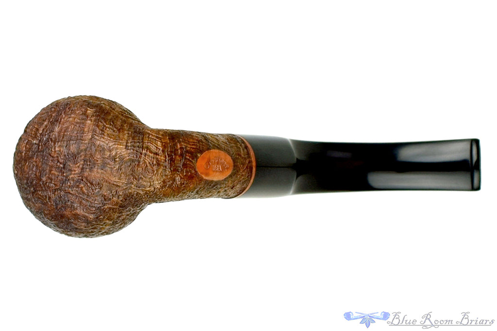 Blue Room Briars is proud to present this Jerry Crawford Pipe 3/4 Bent Sandblast Saddle Apple