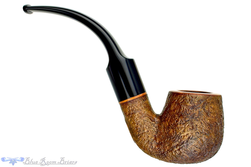 Blue Room Briars is proud to present this Jerry Crawford Pipe 3/4 Bent Sandblast Saddle Apple