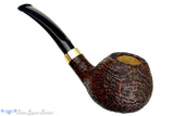 Blue Room Briars is proud to present this Doug Finlay Pipe 1/4 Bent Sandblast Tomato with Brass and Military Mount