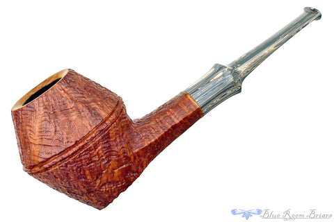 Nate King Pipe 676 Tan Blast Belge with Titanium and Brindle