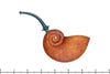 Blue Room Briars is proud to present this Bill Walther Pipe Tan Blast Snail with Jade Brindle