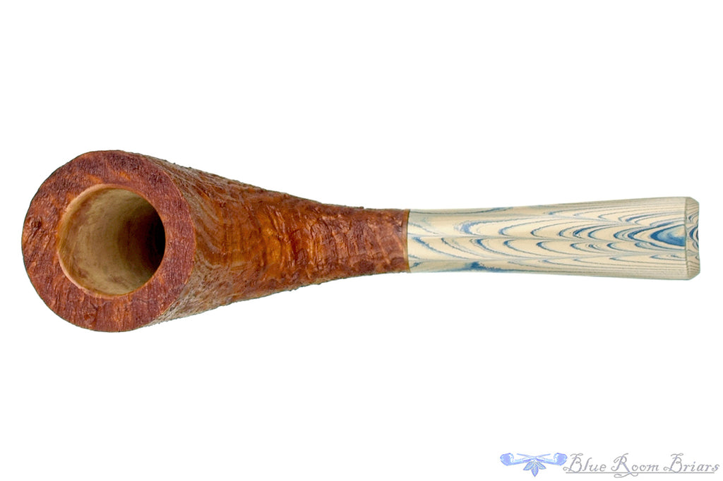 Blue Room Briars is proud to present this Bill Walther Pipe Tan Blast Horn with Delft Brindle