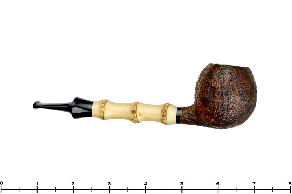 Blue Room Briars is proud to present this Steve Liskey Sandblast Apple with Bamboo Estate Pipe