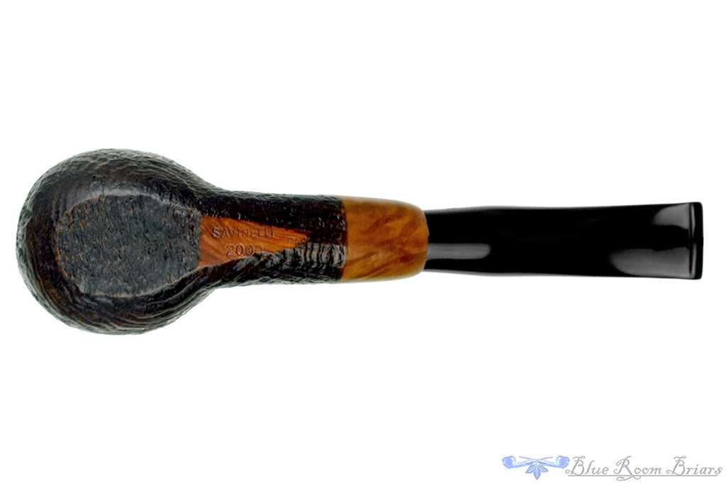 Blue Room Briars is proud to present this Savinelli 2000 Pipe of the Year Collection Bent Sandblast Apple (9mm Filter) Sitter Estate Pipe