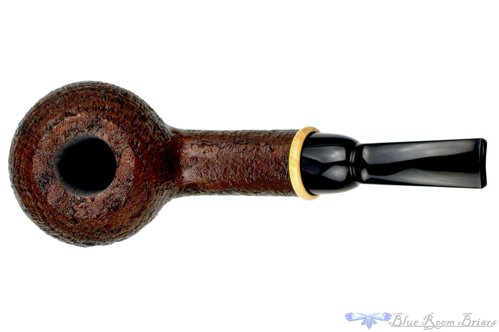 Blue Room Briars is proud to present this Bill Shalosky Pipe Extra Large Bent Sandblast Tomato with Boxwood